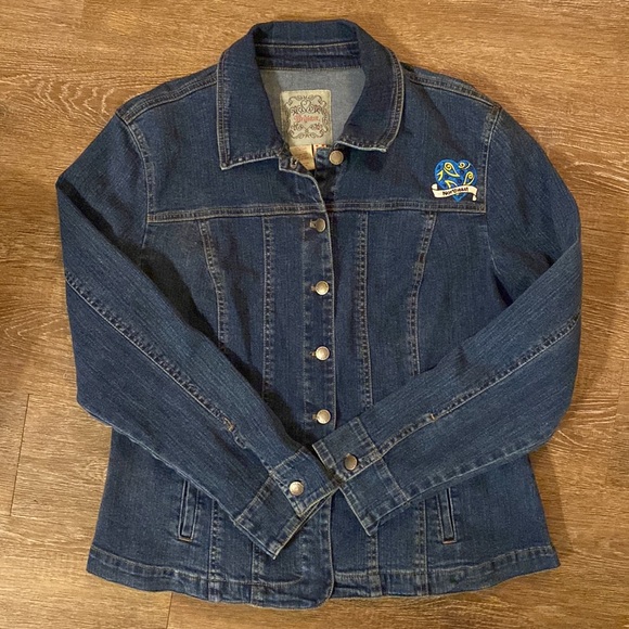 Brighton Jackets & Coats Brighton Embroidered Heart Patch Denim Jean Jacket Poshmark